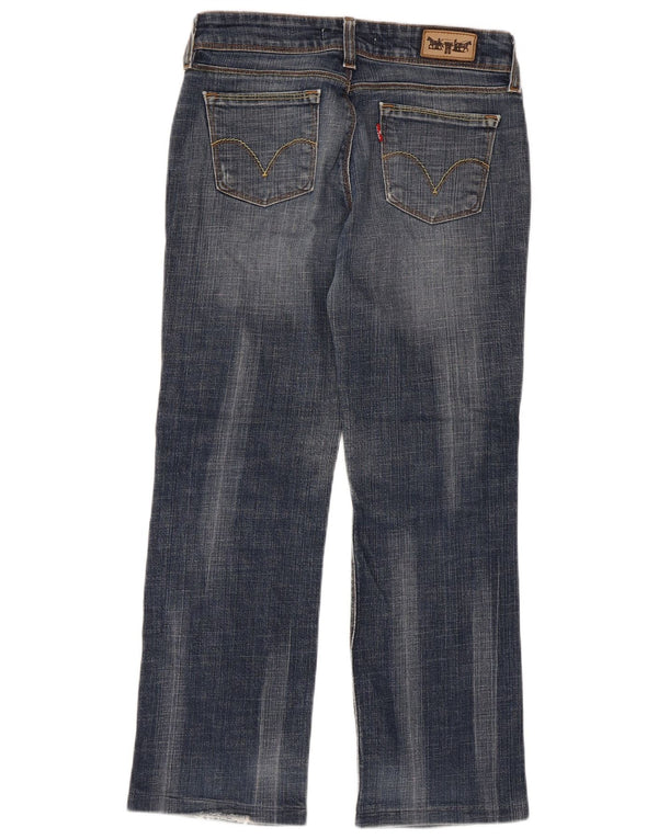 Calça jeans feminina Levi's 570 Crop Straight W29 L26 azul algodão