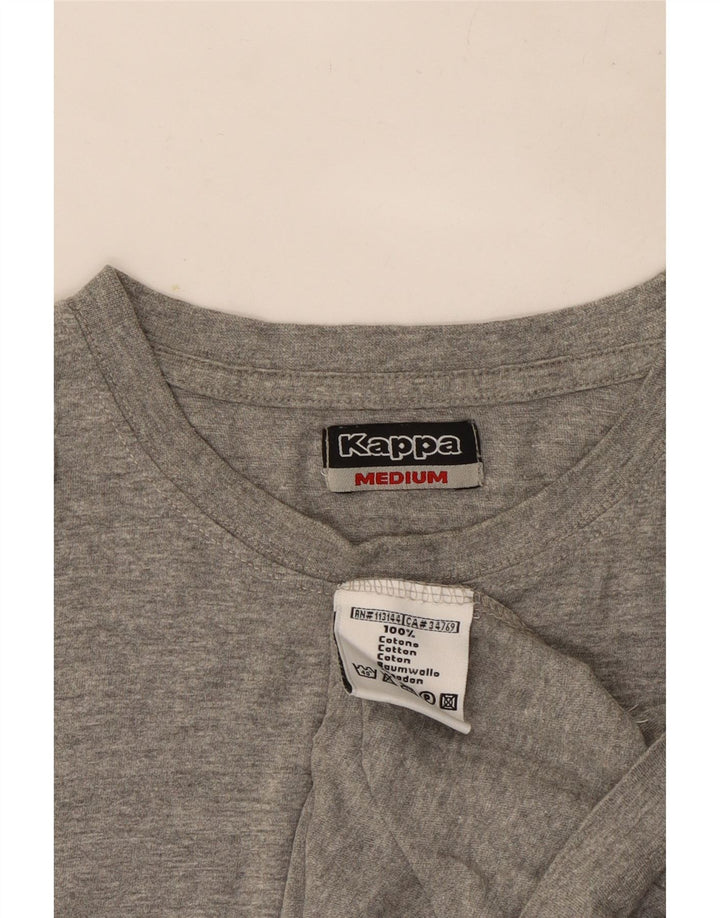 Top colete masculino Kappa algodão manchado cinza médio