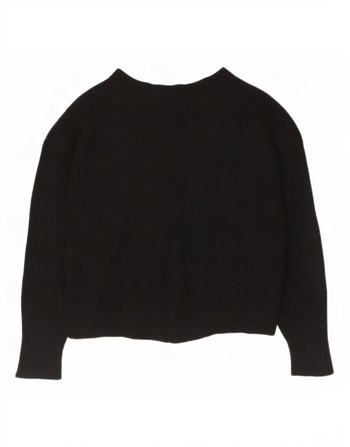 Zara Suéter feminino oversized com gola canoa Reino Unido 10 pequeno preto
