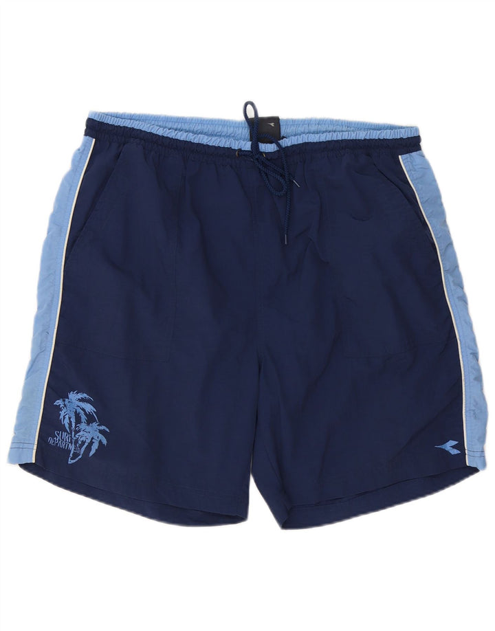 Shorts de natação masculino DIADORA 2XL poliéster colorblock azul marinho