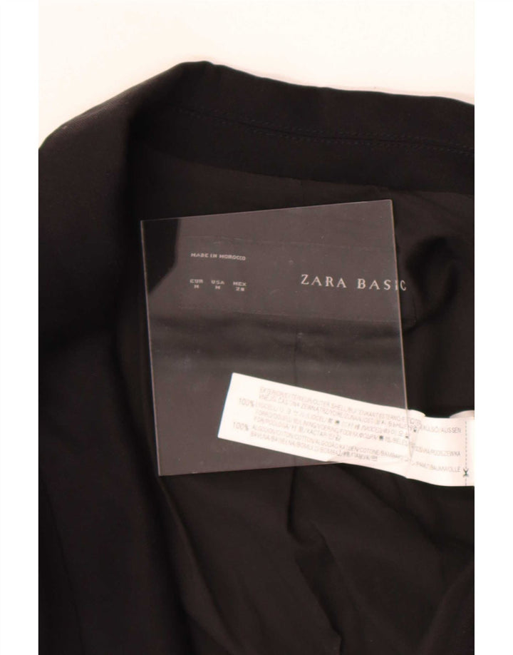 Zara Jaqueta Blazer Feminina Manga 3/4 Aberta Reino Unido 14 Médio Preto Lyocell