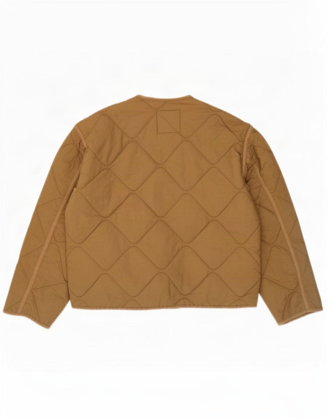 Jaqueta acolchoada oversized feminina Zara UK 10 poliéster bege pequeno