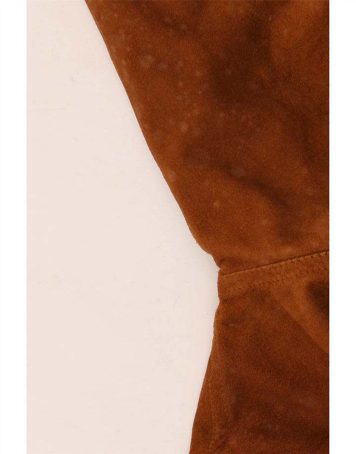 Jaqueta bomber masculina vintage de camurça IT 52 XL couro marrom