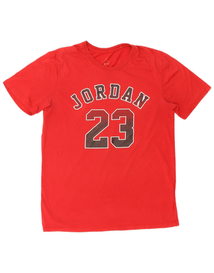 JORDAN Camiseta masculina Dri Fit gráfica top médio algodão vermelho