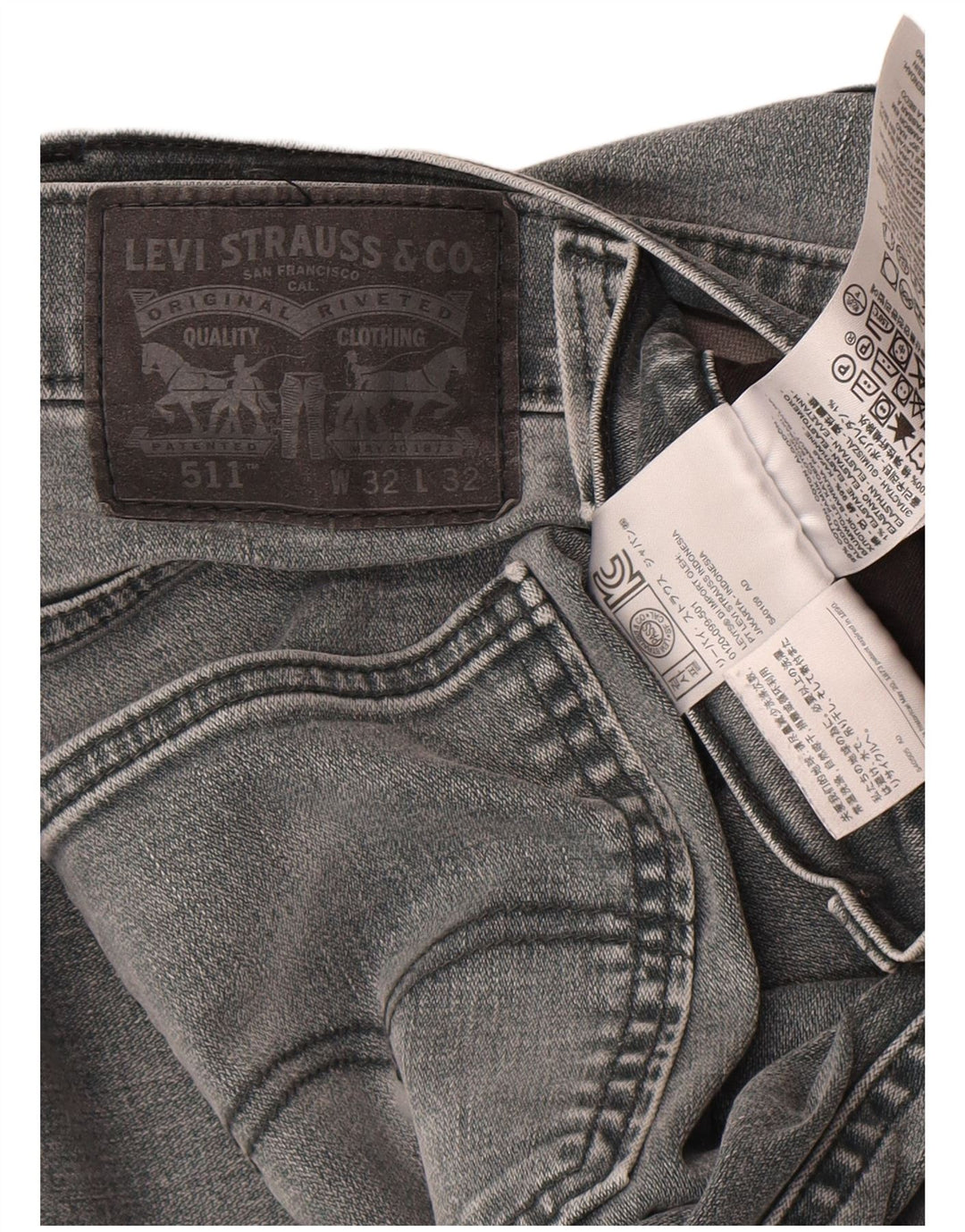 Calça Jeans Levis 511 Slim Masculina W32 L32 Cinza Algodão