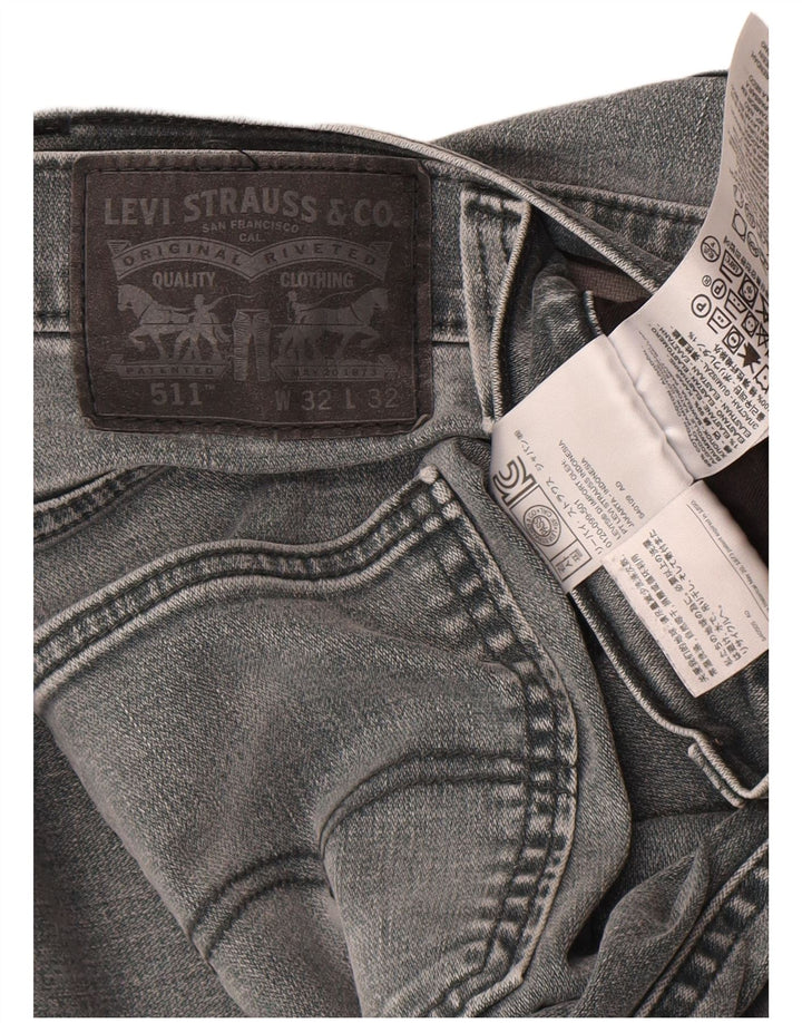 Calça Jeans Levis 511 Slim Masculina W32 L32 Cinza Algodão