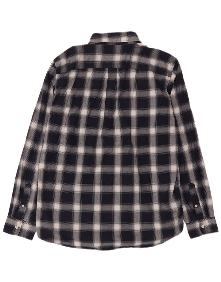 Camisa masculina Gap Standard Fit grande algodão xadrez azul marinho