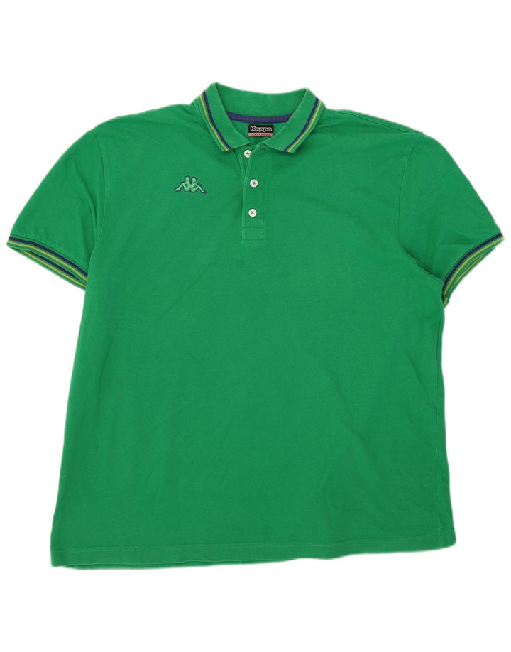 Camisa polo masculina Kappa 3XL listrada verde