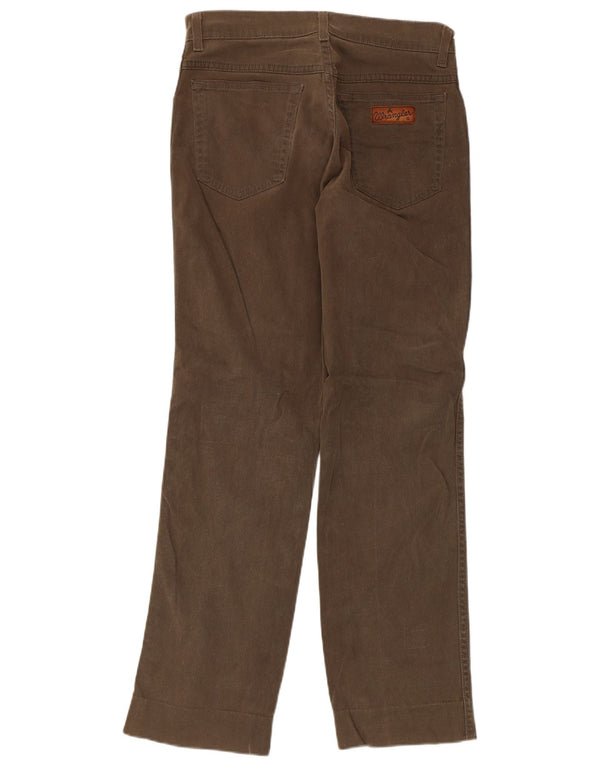 Wrangler Mens Texas Stretch Calça Casual Reta W32 L34 Algodão Marrom