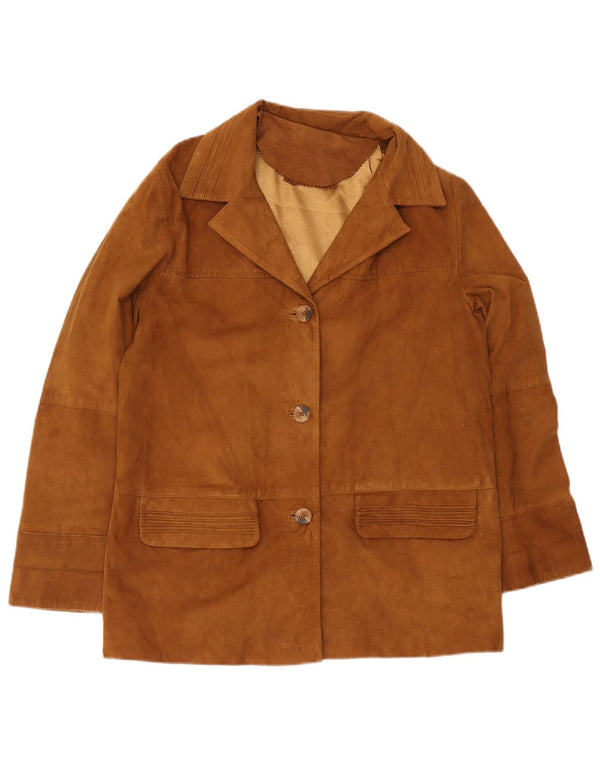 Jaqueta masculina vintage de camurça IT 44 XS couro marrom