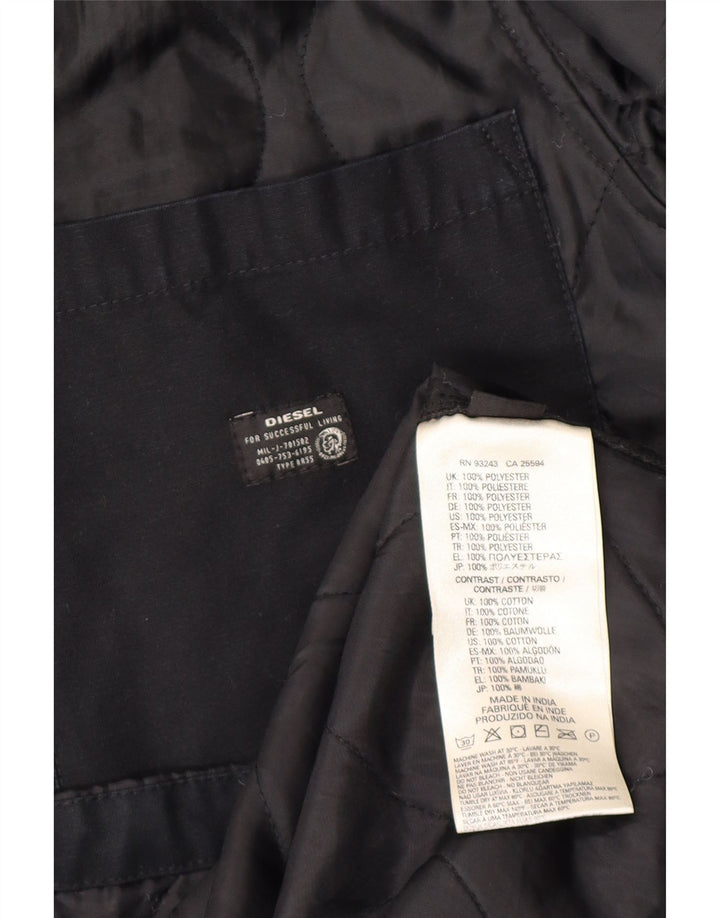 Jaqueta acolchoada masculina DIESEL UK 38 poliéster preto médio