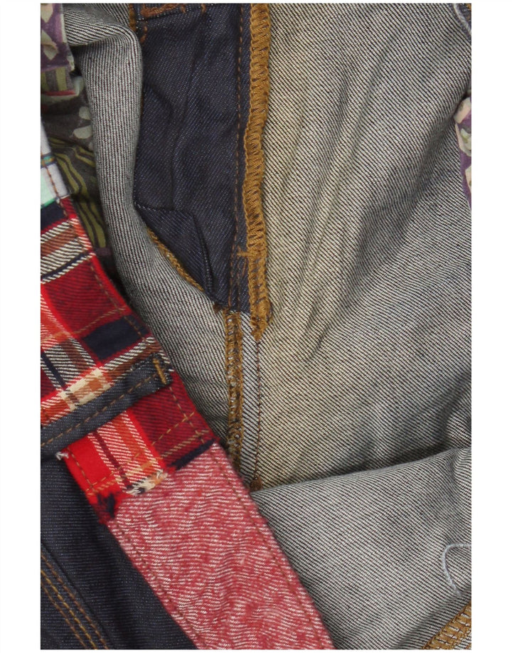 Desigual Jeans Slim Feminino W34 L33 Azul Marinho Algodão