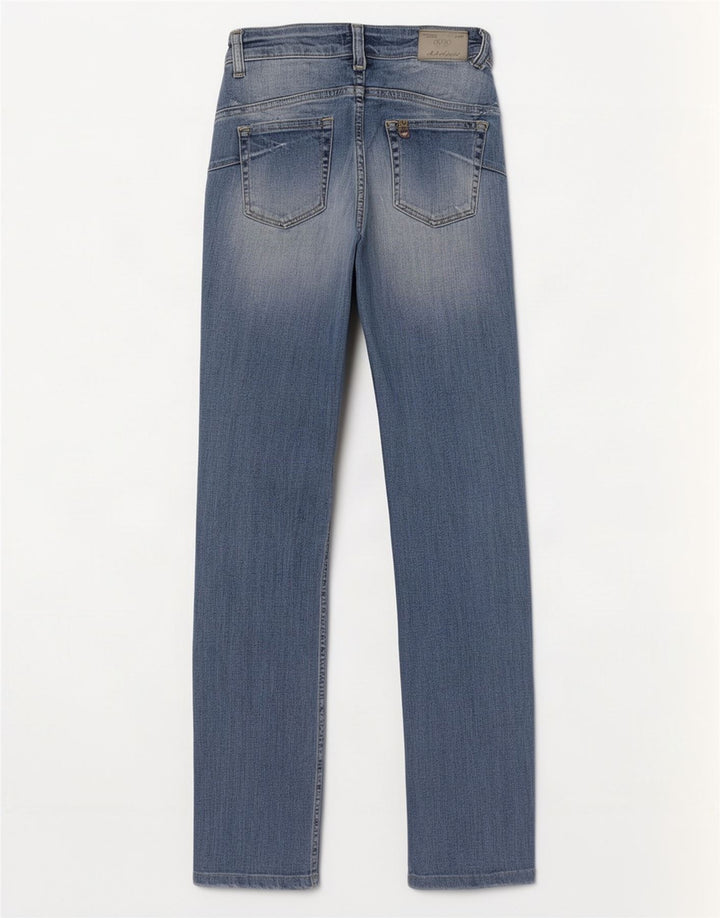 Liu Jo Calça jeans reta feminina cintura baixa W27 L30 azul