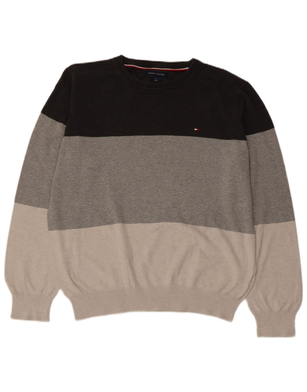 TOMMY HILFIGER Suéter masculino com gola redonda médio multicolorido
