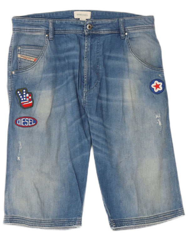 Shorts jeans feminino DIESEL UK 16 grande W32 azul