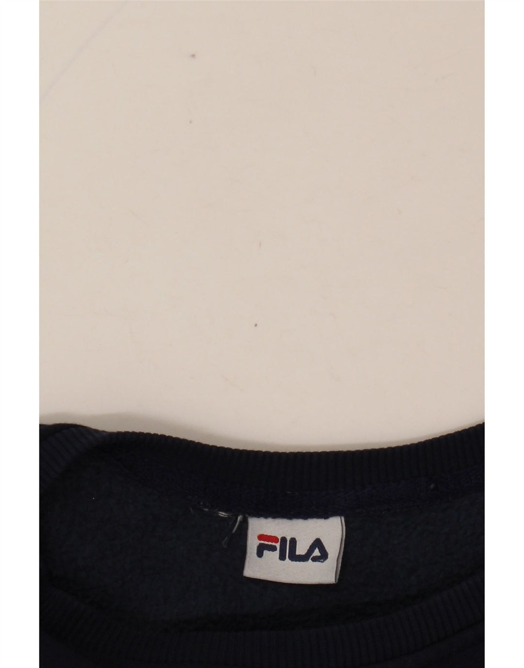 FILA feminino gráfico moletom jumper UK 12 médio azul marinho colorblock