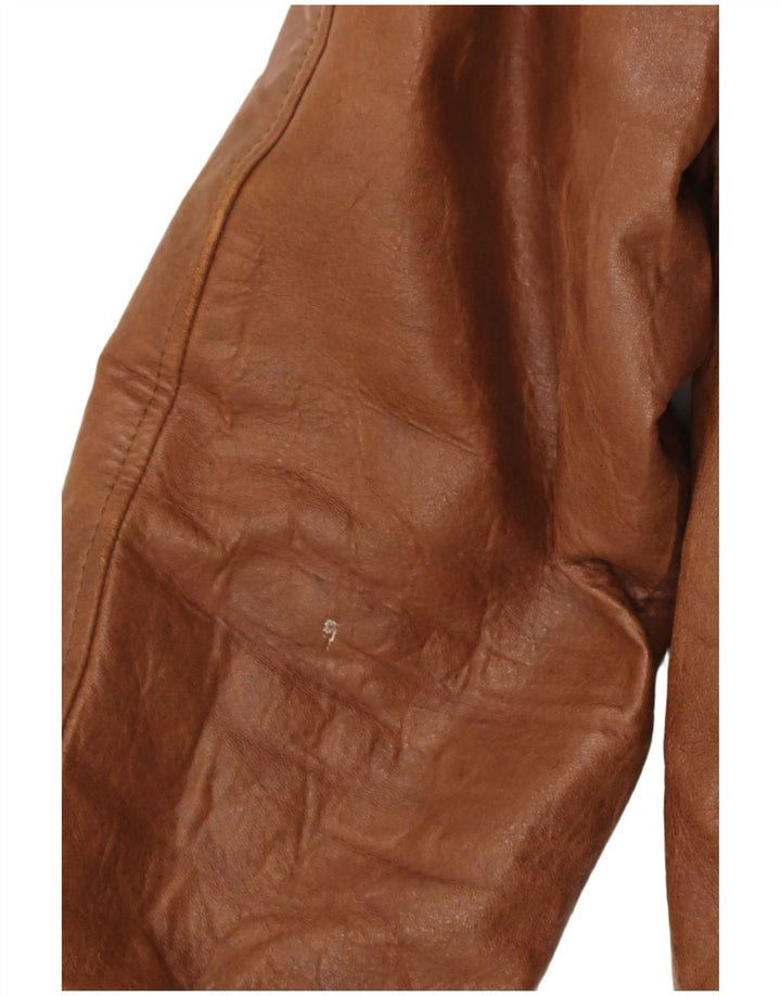 Jaqueta de couro masculina vintage EU 52 grande marrom