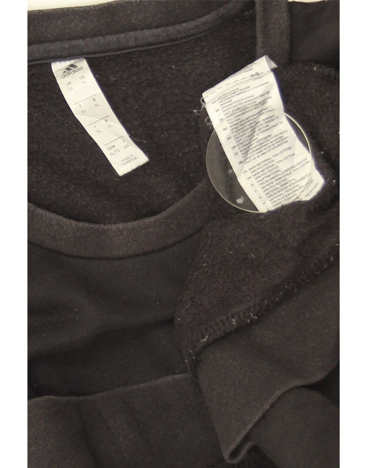 Adidas Mens Moletom Jumper XL Algodão Preto