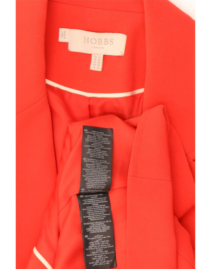 Jaqueta blazer feminina Hobbs com 1 botão Reino Unido 18 XL poliéster vermelho