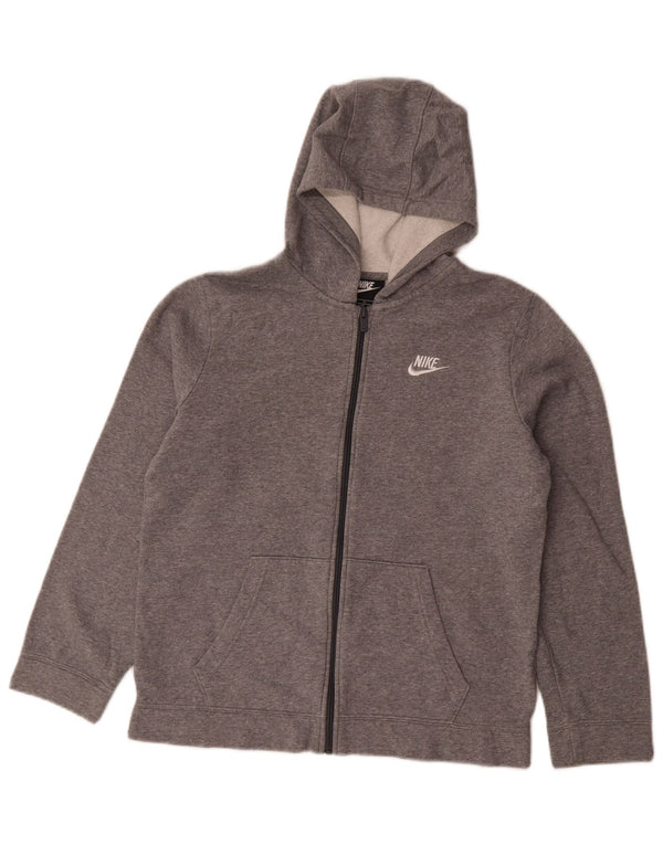Suéter Nike Boys Zip com capuz 13-14 anos XL cinza algodão