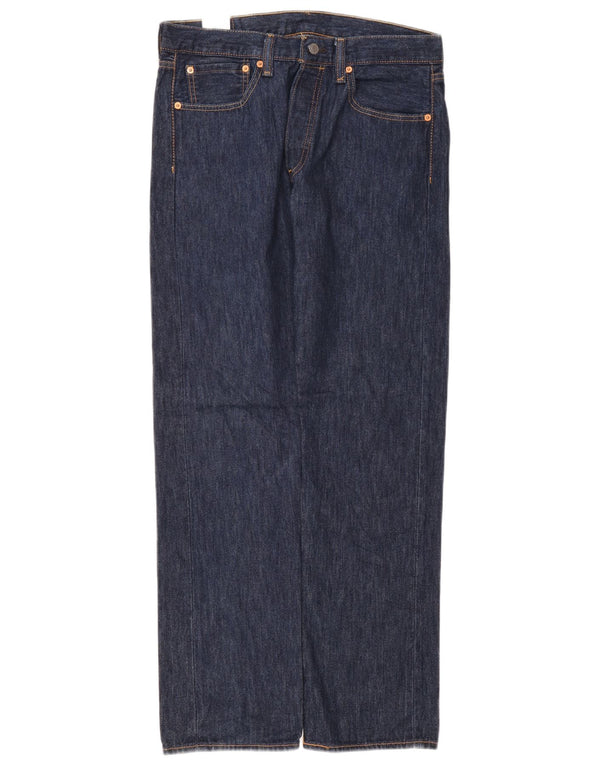 Levi's Masculino 501 Straight Jeans W32 L32 Azul Marinho Algodão