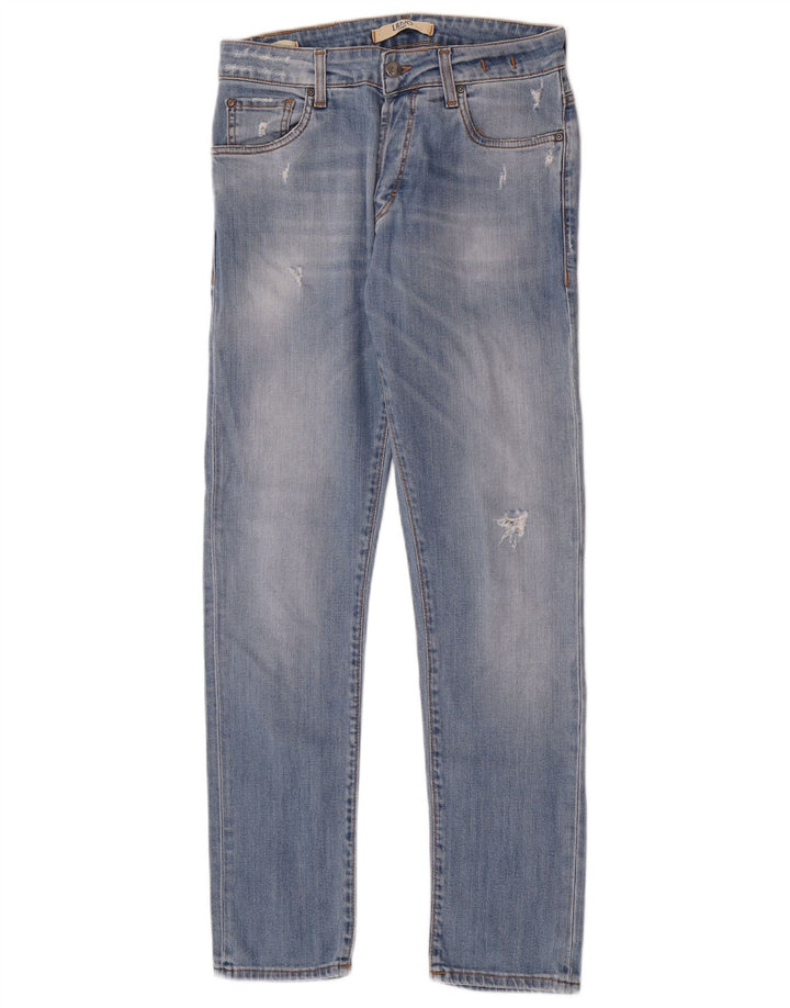 Liu Jo Calça jeans masculina desgastada W30 L32 algodão azul