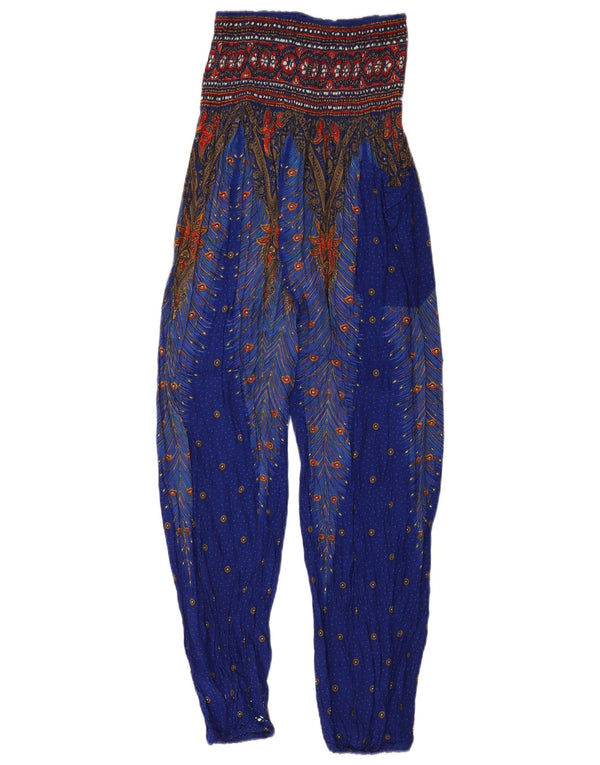 Calça Harém Feminina Vintage W26 L27 Azul Paisley