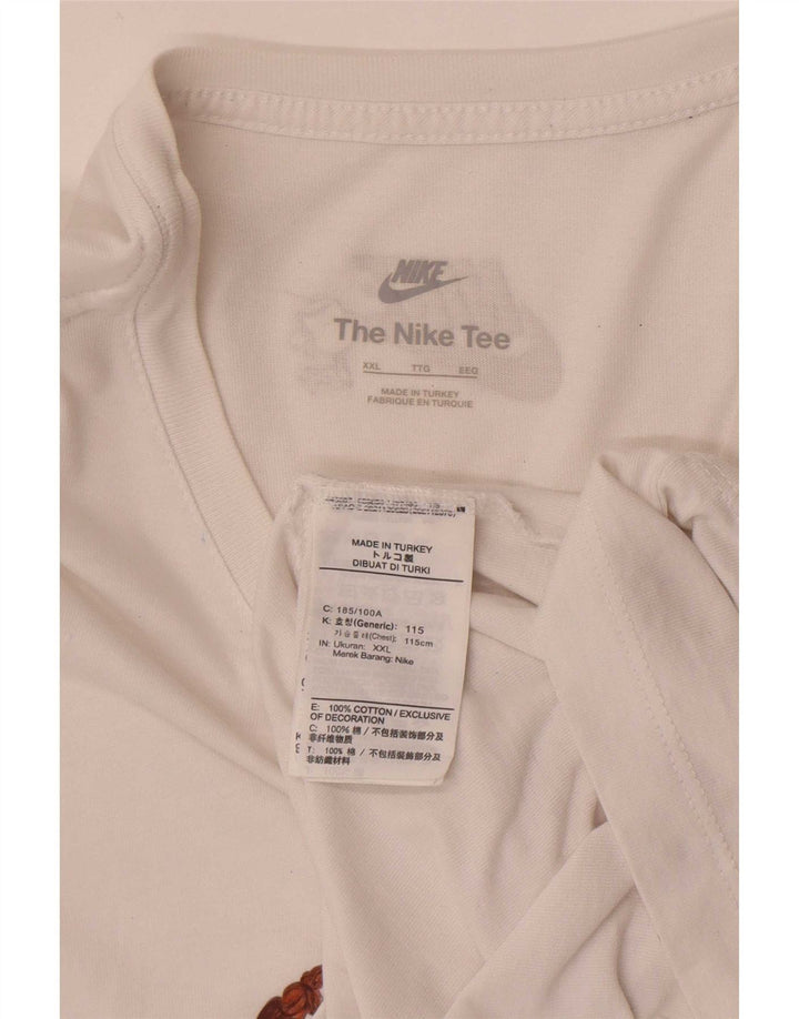 Camiseta Nike masculina gráfica Top 2XL algodão branco