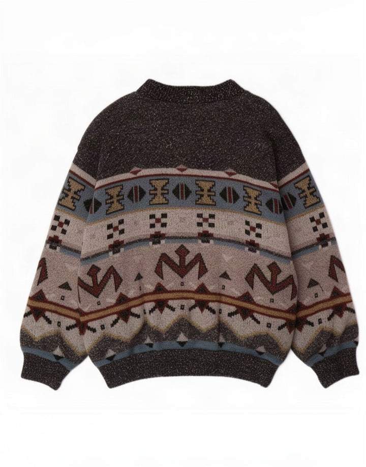 Darwin Mens Knit Bomber Jacket IT 54 2XL Cinza Geométrico Acrílico