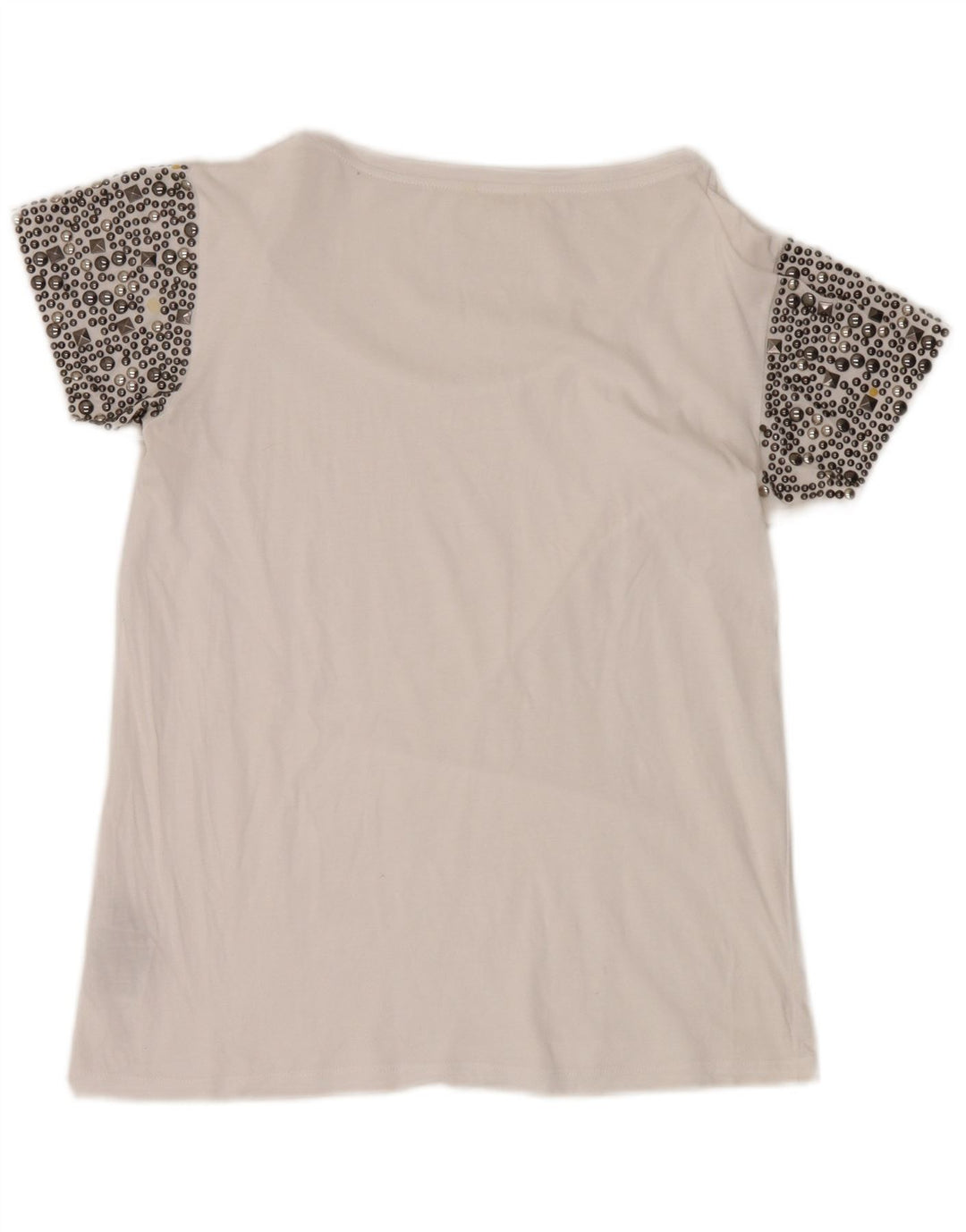 Camiseta feminina Guess UK 8 pequena algodão branco