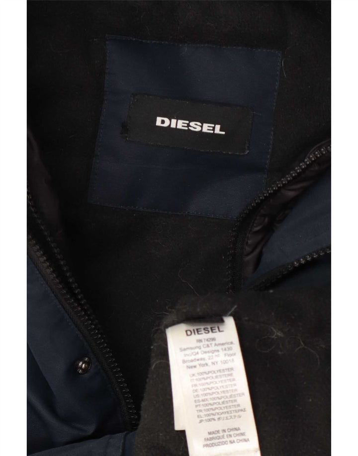 Casaco Diesel Meninos Acolchoado com Capuz 13-14 Anos Azul Marinho Poliéster