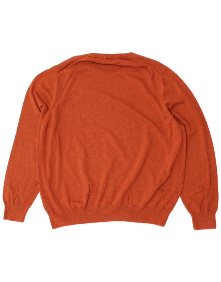 Suéter masculino Marks & Spencer com gola redonda 4XL algodão marrom