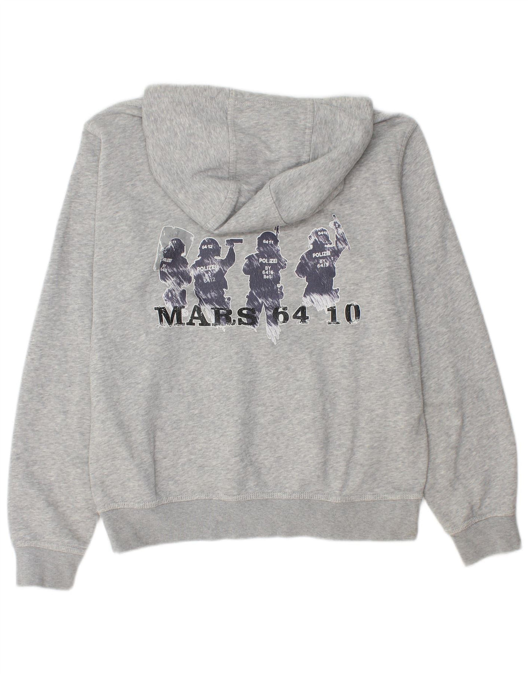 Suéter com capuz gráfico masculino Nike médio cinza algodão manchado