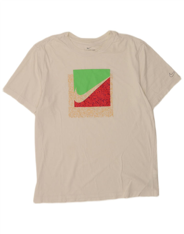 Camiseta gráfica masculina Nike grande algodão branco