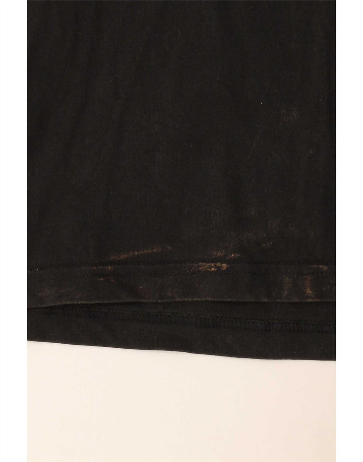 Adidas Mens Camiseta Top Pequeno Algodão Preto