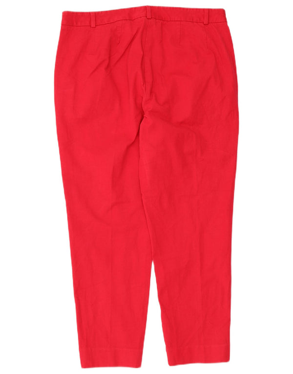 Calça feminina de cintura alta Marks & Spencer Reino Unido 16 grande W32 L25 vermelha