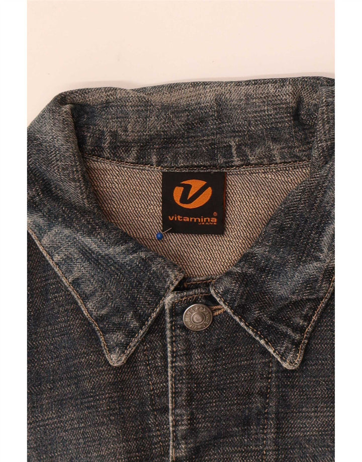 Jaqueta jeans feminina Vitamina UK 18 XL algodão cinza