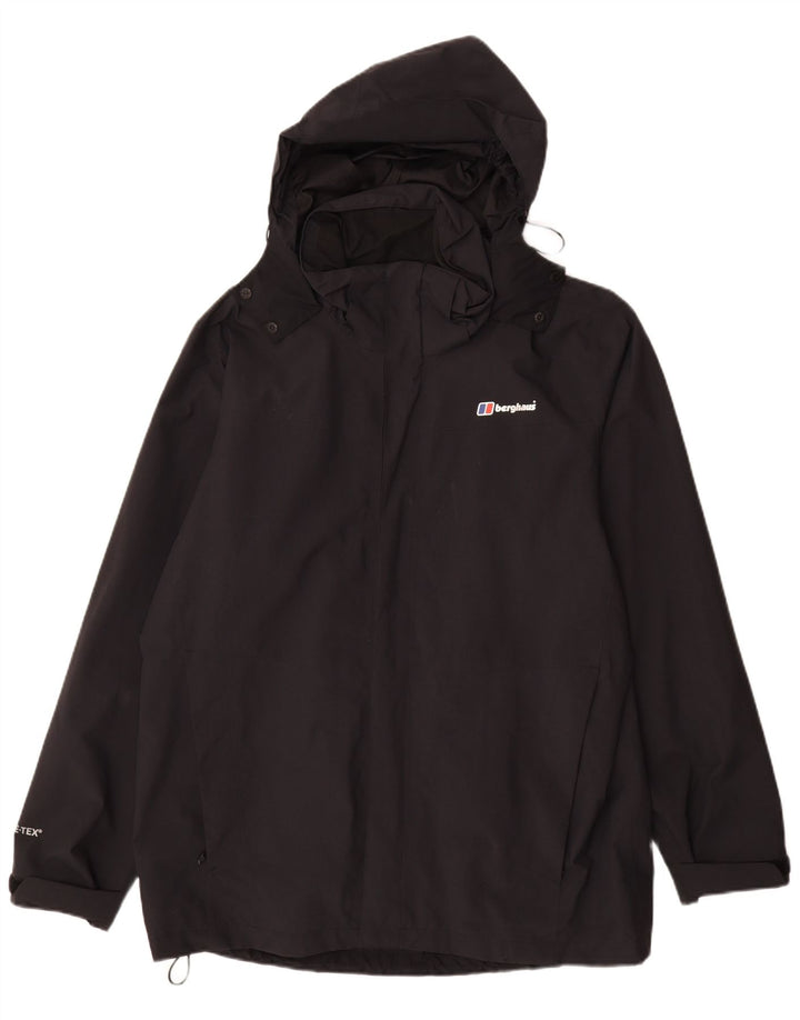 Jaqueta de chuva masculina Berghaus com capuz UK 42 XL poliamida preta