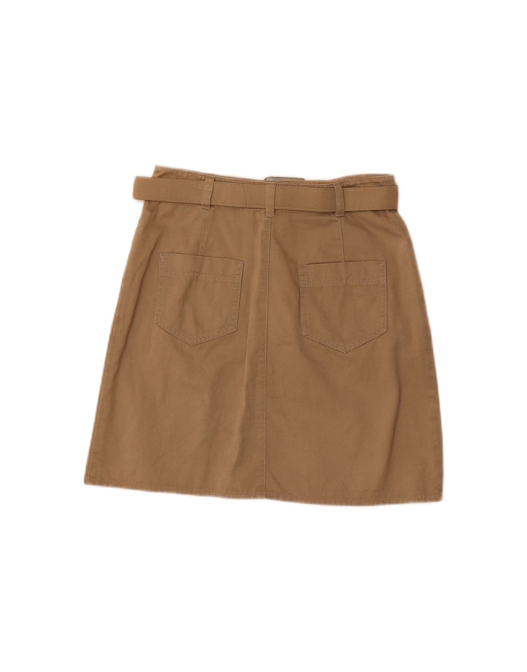Mini saia feminina VINTAGE IT 36 XS W26 algodão bege
