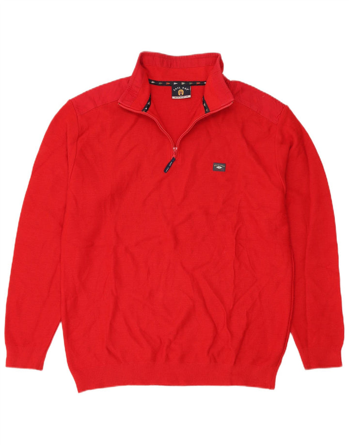 Sail Exp Suéter masculino com zíper e pescoço IT 54 XL lã vermelha