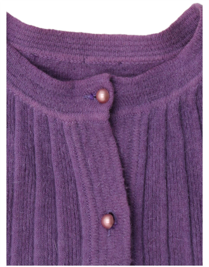 Suéter cardigã feminino VINTAGE UK 14 roxo médio