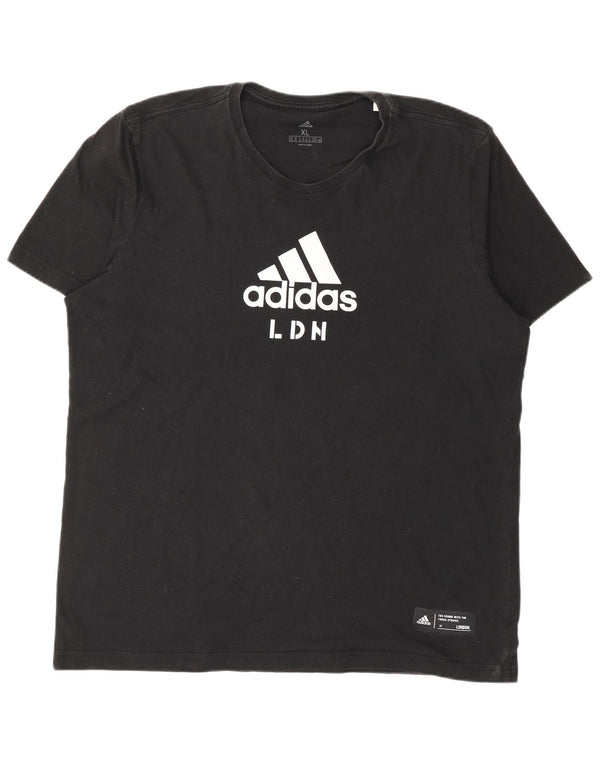 Adidas Mens Graphic T-Shirt Top XL Algodão Preto