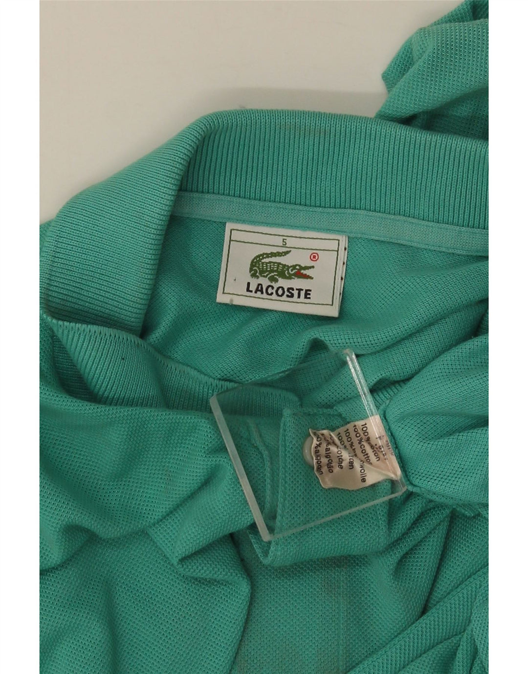 Camisa polo masculina Lacoste tamanho 5 grande algodão verde
