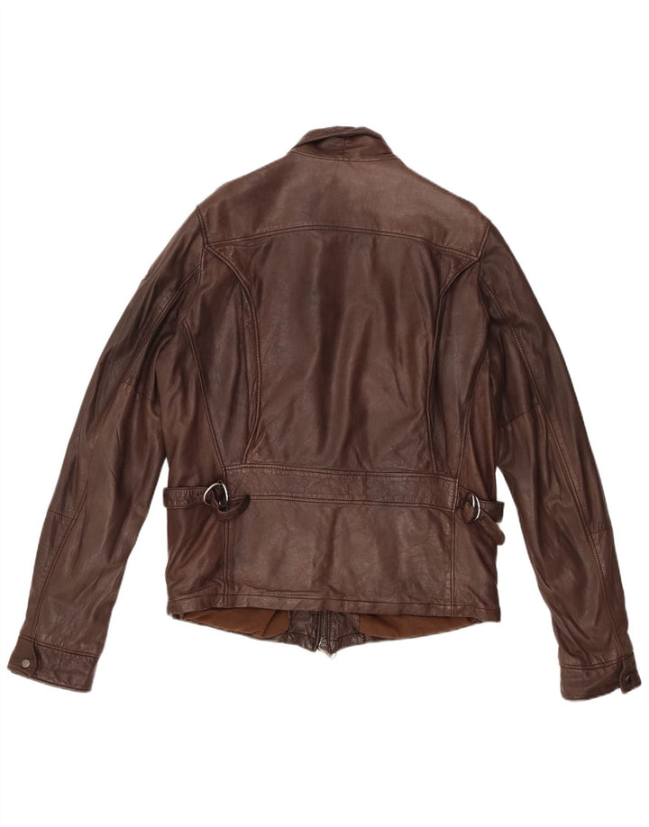 Jaqueta de couro masculina Roy Rogers IT 50 grande couro marrom