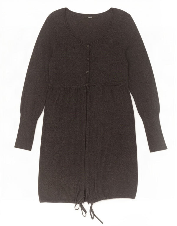 Suéter cardigã feminino Longline Marks & Spencer Reino Unido 10 viscose cinza pequeno