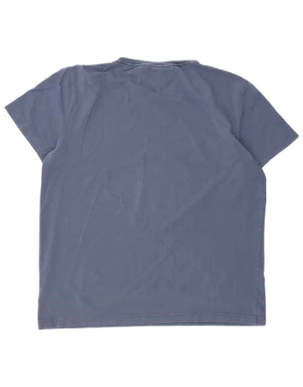 Camiseta feminina TOMMY HILFIGER Slim Fit UK 18 XL algodão azul