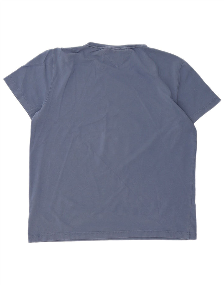 Camiseta feminina TOMMY HILFIGER Slim Fit UK 18 XL algodão azul