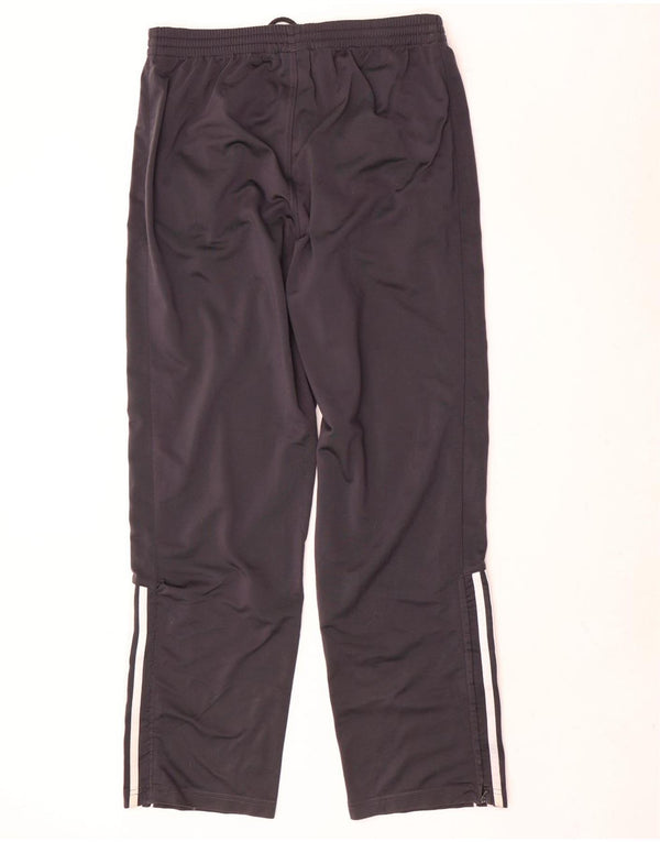 Calças de treino masculinas Adidas UK 40/42 poliéster preto médio
