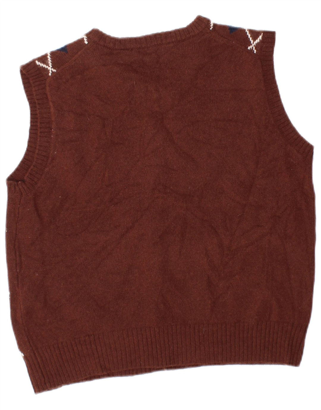 Suéter cardigã feminino sem mangas Zara Reino Unido 10 pequeno marrom Argyle/Diamante