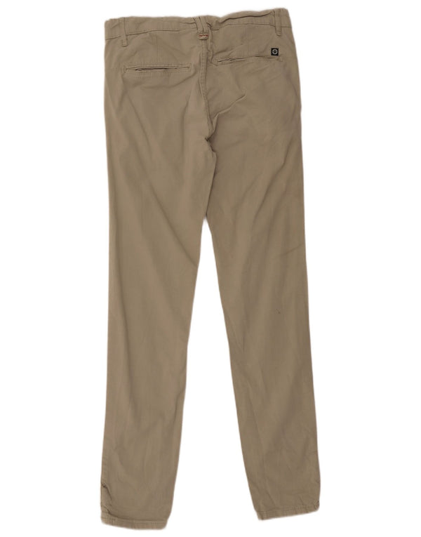 Zara Mens Slim Chino Calças EU 38 Pequeno W31 L31 Algodão Bege
